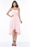 ColsBM Amaya Petal Pink Mature A-line Strapless Chiffon Knee Length Ruching Bridesmaid Dresses