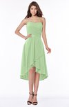 ColsBM Amaya Sage Green Mature A-line Strapless Chiffon Knee Length Ruching Bridesmaid Dresses