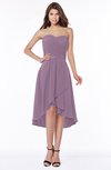 ColsBM Amaya Wood Violet Mature A-line Strapless Chiffon Knee Length Ruching Bridesmaid Dresses