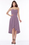 ColsBM Amaya Bombay Brown Mature A-line Strapless Chiffon Knee Length Ruching Bridesmaid Dresses