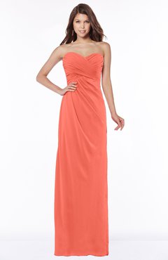 ColsBM Vanessa Living Coral Glamorous A-line Sweetheart Half Backless Chiffon Floor Length Bridesmaid Dresses