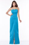 ColsBM Kenna Cornflower Blue Gorgeous A-line Sleeveless Half Backless Satin Floor Length Bridesmaid Dresses