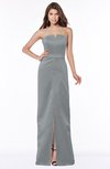 ColsBM Kenna Frost Grey Gorgeous A-line Sleeveless Half Backless Satin Floor Length Bridesmaid Dresses