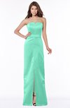 ColsBM Kenna Mint Green Gorgeous A-line Sleeveless Half Backless Satin Floor Length Bridesmaid Dresses