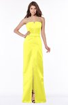 ColsBM Kenna Pale Yellow Gorgeous A-line Sleeveless Half Backless Satin Floor Length Bridesmaid Dresses