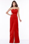ColsBM Kenna Red Gorgeous A-line Sleeveless Half Backless Satin Floor Length Bridesmaid Dresses