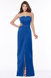 ColsBM Kenna Royal Blue Gorgeous A-line Sleeveless Half Backless Satin Floor Length Bridesmaid Dresses