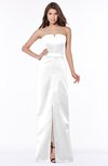 ColsBM Kenna White Gorgeous A-line Sleeveless Half Backless Satin Floor Length Bridesmaid Dresses