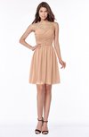 ColsBM Kaylee Almost Apricot Gorgeous A-line Sleeveless Half Backless Knee Length Ruching Bridesmaid Dresses