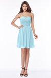 ColsBM Kaylee Aqua Gorgeous A-line Sleeveless Half Backless Knee Length Ruching Bridesmaid Dresses