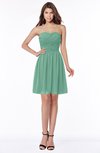 ColsBM Kaylee Beryl Green Gorgeous A-line Sleeveless Half Backless Knee Length Ruching Bridesmaid Dresses
