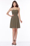 ColsBM Kaylee Carafe Brown Gorgeous A-line Sleeveless Half Backless Knee Length Ruching Bridesmaid Dresses