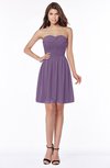 ColsBM Kaylee Chinese Violet Gorgeous A-line Sleeveless Half Backless Knee Length Ruching Bridesmaid Dresses