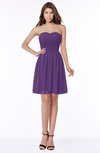 ColsBM Kaylee Dark Purple Gorgeous A-line Sleeveless Half Backless Knee Length Ruching Bridesmaid Dresses