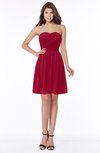 ColsBM Kaylee Dark Red Gorgeous A-line Sleeveless Half Backless Knee Length Ruching Bridesmaid Dresses