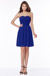 ColsBM Kaylee Electric Blue Gorgeous A-line Sleeveless Half Backless Knee Length Ruching Bridesmaid Dresses