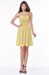ColsBM Kaylee Gold Gorgeous A-line Sleeveless Half Backless Knee Length Ruching Bridesmaid Dresses