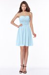 ColsBM Kaylee Ice Blue Gorgeous A-line Sleeveless Half Backless Knee Length Ruching Bridesmaid Dresses