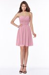 ColsBM Kaylee Light Coral Gorgeous A-line Sleeveless Half Backless Knee Length Ruching Bridesmaid Dresses