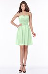 ColsBM Kaylee Light Green Gorgeous A-line Sleeveless Half Backless Knee Length Ruching Bridesmaid Dresses