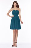 ColsBM Kaylee Moroccan Blue Gorgeous A-line Sleeveless Half Backless Knee Length Ruching Bridesmaid Dresses