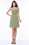 ColsBM Kaylee Moss Green Gorgeous A-line Sleeveless Half Backless Knee Length Ruching Bridesmaid Dresses