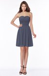 ColsBM Kaylee Nightshadow Blue Gorgeous A-line Sleeveless Half Backless Knee Length Ruching Bridesmaid Dresses