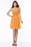 ColsBM Kaylee Orange Gorgeous A-line Sleeveless Half Backless Knee Length Ruching Bridesmaid Dresses