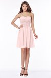 ColsBM Kaylee Pastel Pink Gorgeous A-line Sleeveless Half Backless Knee Length Ruching Bridesmaid Dresses