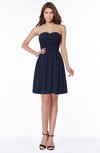 ColsBM Kaylee Peacoat Gorgeous A-line Sleeveless Half Backless Knee Length Ruching Bridesmaid Dresses