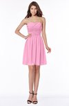 ColsBM Kaylee Pink Gorgeous A-line Sleeveless Half Backless Knee Length Ruching Bridesmaid Dresses