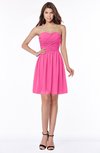 ColsBM Kaylee Rose Pink Gorgeous A-line Sleeveless Half Backless Knee Length Ruching Bridesmaid Dresses