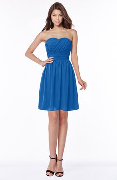 ColsBM Kaylee Royal Blue Gorgeous A-line Sleeveless Half Backless Knee Length Ruching Bridesmaid Dresses
