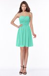 ColsBM Kaylee Seafoam Green Gorgeous A-line Sleeveless Half Backless Knee Length Ruching Bridesmaid Dresses