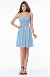 ColsBM Kaylee Sky Blue Gorgeous A-line Sleeveless Half Backless Knee Length Ruching Bridesmaid Dresses