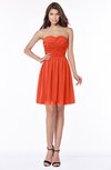 ColsBM Kaylee Tangerine Tango Gorgeous A-line Sleeveless Half Backless Knee Length Ruching Bridesmaid Dresses