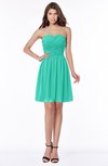 ColsBM Kaylee Viridian Green Gorgeous A-line Sleeveless Half Backless Knee Length Ruching Bridesmaid Dresses