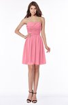 ColsBM Kaylee Watermelon Gorgeous A-line Sleeveless Half Backless Knee Length Ruching Bridesmaid Dresses