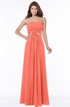ColsBM Anne Living Coral Modern A-line Bateau Sleeveless Half Backless Floor Length Bridesmaid Dresses