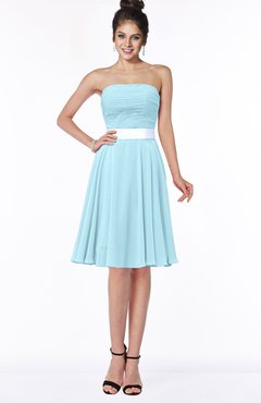 ColsBM Braelynn Aqua Mature A-line Sleeveless Knee Length Pick up Bridesmaid Dresses