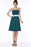 ColsBM Braelynn Blue Green Mature A-line Sleeveless Knee Length Pick up Bridesmaid Dresses