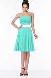 ColsBM Braelynn Blue Turquoise Mature A-line Sleeveless Knee Length Pick up Bridesmaid Dresses