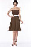 ColsBM Braelynn Chocolate Brown Mature A-line Sleeveless Knee Length Pick up Bridesmaid Dresses