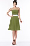 ColsBM Braelynn Olive Green Mature A-line Sleeveless Knee Length Pick up Bridesmaid Dresses