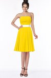 ColsBM Braelynn Yellow Mature A-line Sleeveless Knee Length Pick up Bridesmaid Dresses
