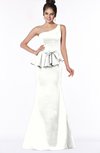 ColsBM Brittany Cloud White Elegant Mermaid Sleeveless Satin Floor Length Bridesmaid Dresses
