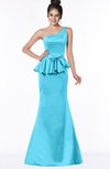 ColsBM Brittany Turquoise Elegant Mermaid Sleeveless Satin Floor Length Bridesmaid Dresses