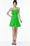 ColsBM Kylee Classic Green Modern Sleeveless Half Backless Chiffon Knee Length Edging Bridesmaid Dresses
