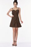 ColsBM Kylee Copper Modern Sleeveless Half Backless Chiffon Knee Length Edging Bridesmaid Dresses