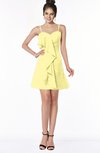 ColsBM Kylee Daffodil Modern Sleeveless Half Backless Chiffon Knee Length Edging Bridesmaid Dresses